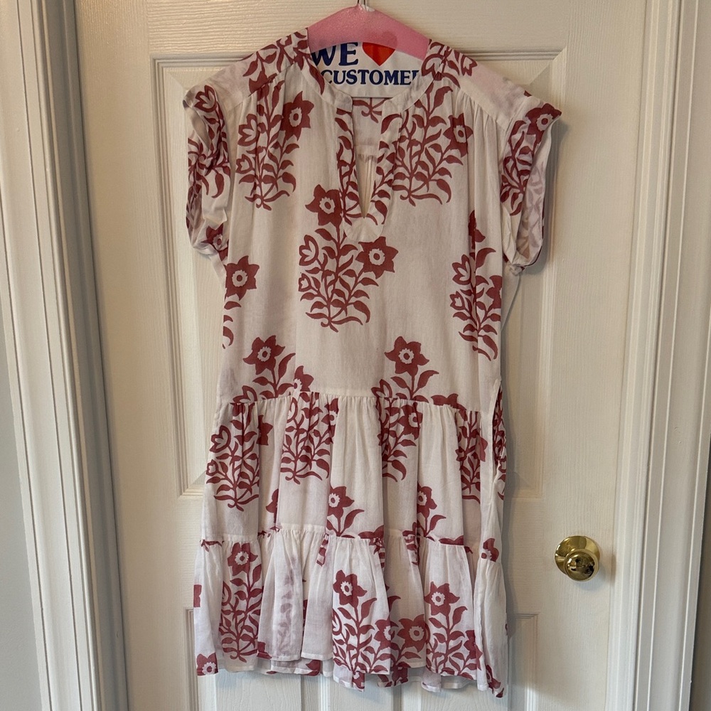 Oliphant Red and White Floral Mini Dress